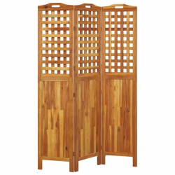 Parawan 3-panelowy, 121,5x2x180 cm, lite drewno akacjowe