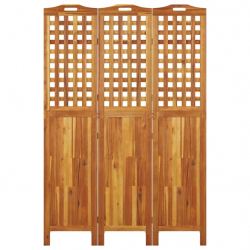 Parawan 3-panelowy, 121,5x2x180 cm, lite drewno akacjowe