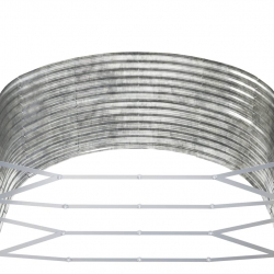 Donica ogrodowa, srebrna, 447x140x68cm, malowana proszkowo stal