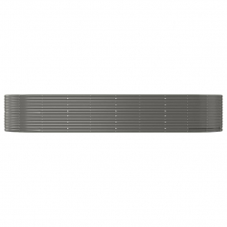 Donica ogrodowa, szara, 367x140x68 cm, malowana proszkowo stal