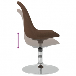 Obrotowe krzesła stołowe, 6 szt., brązowe, obite tkaniną