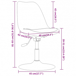Obrotowe krzesła stołowe, 6 szt., fioletowe, obite tkaniną