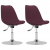 Obrotowe krzesła stołowe, 2 szt., fioletowe, obite tkaniną
