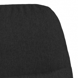 Fotel z podnóżkiem, czarny, obity tkaniną