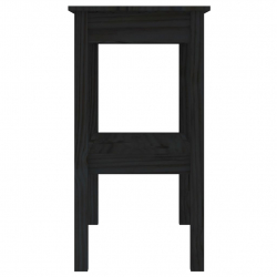 Stolik konsolowy, czarny, 80x40x75 cm, lite drewno sosnowe