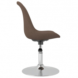 Obrotowe krzesła stołowe, 6 szt., kolor taupe, obite tkaniną