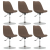 Obrotowe krzesła stołowe, 6 szt., kolor taupe, obite tkaniną