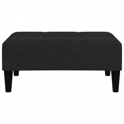 2-osobowa kanapa rozkładana z podnóżkiem, czarna, mikrofibra
