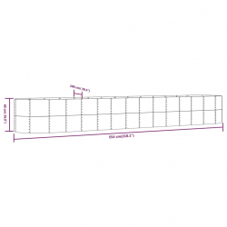 Donica ogrodowa, antracyt 554x100x68 cm malowana proszkowo stal