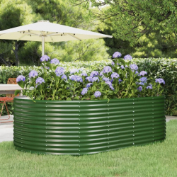 Donica ogrodowa, zielona, 212x140x68cm, malowana proszkowo stal