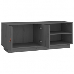 Szafka pod TV, szara, 105x34x40 cm, lite drewno sosnowe