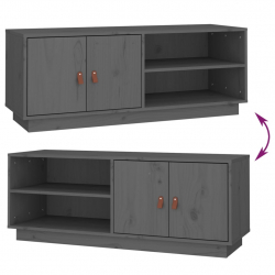 Szafka pod TV, szara, 105x34x40 cm, lite drewno sosnowe