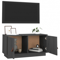 Szafka pod TV, szara, 80x34x40 cm, lite drewno sosnowe