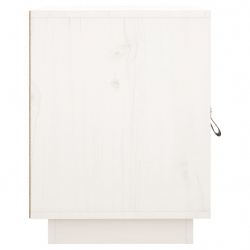 Szafka nocna, biała, 40x34x45 cm, lite drewno sosnowe