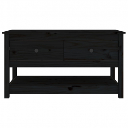 Stolik kawowy, czarny, 102x49x55 cm, lite drewno sosnowe