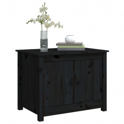 Stolik kawowy, czarny, 71x49x55 cm, lite drewno sosnowe