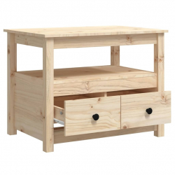Stolik kawowy, 71x49x55 cm, lite drewno sosnowe