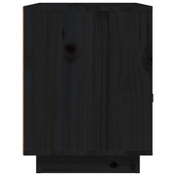 Szafka nocna, czarna, 40x34x45 cm, lite drewno sosnowe