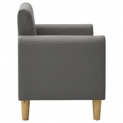 2-osobowa sofa dziecięca, szara, sztuczna skóra