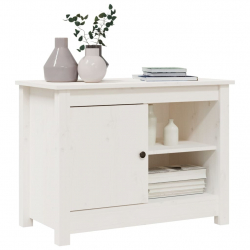 Szafka pod telewizor, biała, 70x36,5x52 cm, lite drewno sosnowe