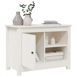 Szafka pod telewizor, biała, 70x36,5x52 cm, lite drewno sosnowe