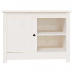 Szafka pod telewizor, biała, 70x36,5x52 cm, lite drewno sosnowe