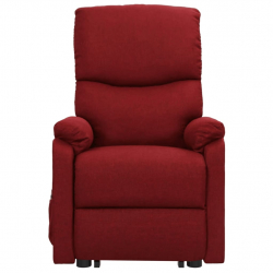 Rozkładany fotel ułatwiający wstawanie, winna czerwień, tkanina