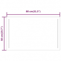 Lustro łazienkowe z LED, 80x50 cm