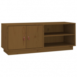 Szafka pod TV, miodowy brąz, 105x34x40 cm, lite drewno sosnowe