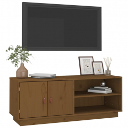 Szafka pod TV, miodowy brąz, 105x34x40 cm, lite drewno sosnowe