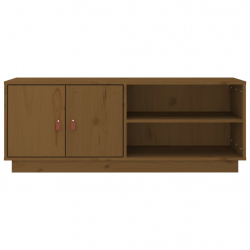 Szafka pod TV, miodowy brąz, 105x34x40 cm, lite drewno sosnowe