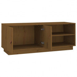 Szafka pod TV, miodowy brąz, 105x34x40 cm, lite drewno sosnowe