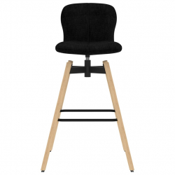 Obrotowe krzesła barowe, 2 szt., czarne, tkanina