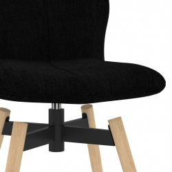 Obrotowe krzesła barowe, 2 szt., czarne, tkanina
