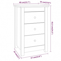 Szafki nocne, 2 szt., 40x35x61,5 cm, lite drewno sosnowe