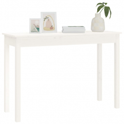 Stolik konsolowy, biały, 110x40x75 cm, lite drewno sosnowe