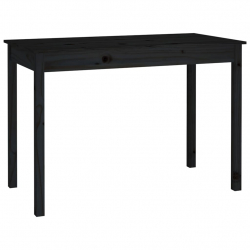 Stół jadalniany, czarny, 110x55x75 cm, lite drewno sosnowe