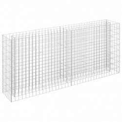 Podwyższona donica gabionowa, galwanizowana stal, 180x30x90 cm