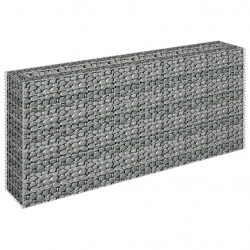 Podwyższona donica gabionowa, galwanizowana stal, 180x30x90 cm
