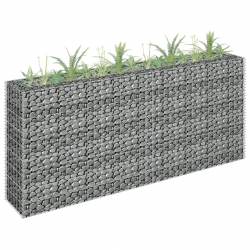 Podwyższona donica gabionowa, galwanizowana stal, 180x30x90 cm
