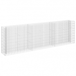 Podwyższona donica gabionowa, galwanizowana stal, 270x30x90 cm
