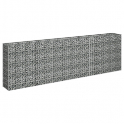 Podwyższona donica gabionowa, galwanizowana stal, 270x30x90 cm
