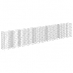 Podwyższona donica gabionowa, galwanizowana stal, 450x30x90 cm