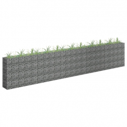 Podwyższona donica gabionowa, galwanizowana stal, 450x30x90 cm