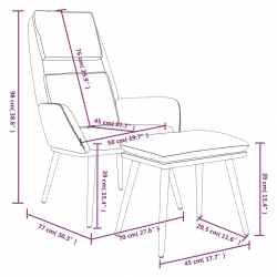 Fotel z podnóżkiem, kolor taupe, obity tkaniną
