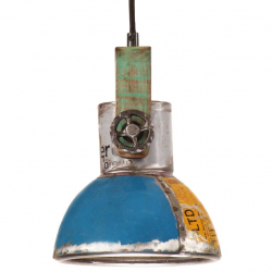 Industrialna lampa wisząca, 25 W, kolorowa, okrągła, 19 cm, E27