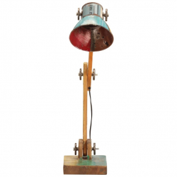 Industrialna lampka biurkowa, kolorowa, okrągła, 23x18x95 cm
