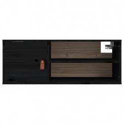 Szafki ścienne, 2 szt., czarne, 80x30x30 cm, drewno sosnowe