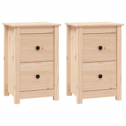 Szafki nocne, 2 szt., 40x35x61,5 cm, lite drewno sosnowe
