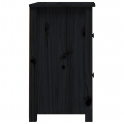 Szafka nocna, czarna, 40x35x61,5 cm, lite drewno sosnowe